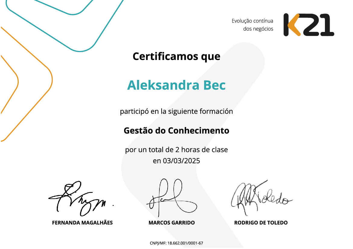 Certificado K21